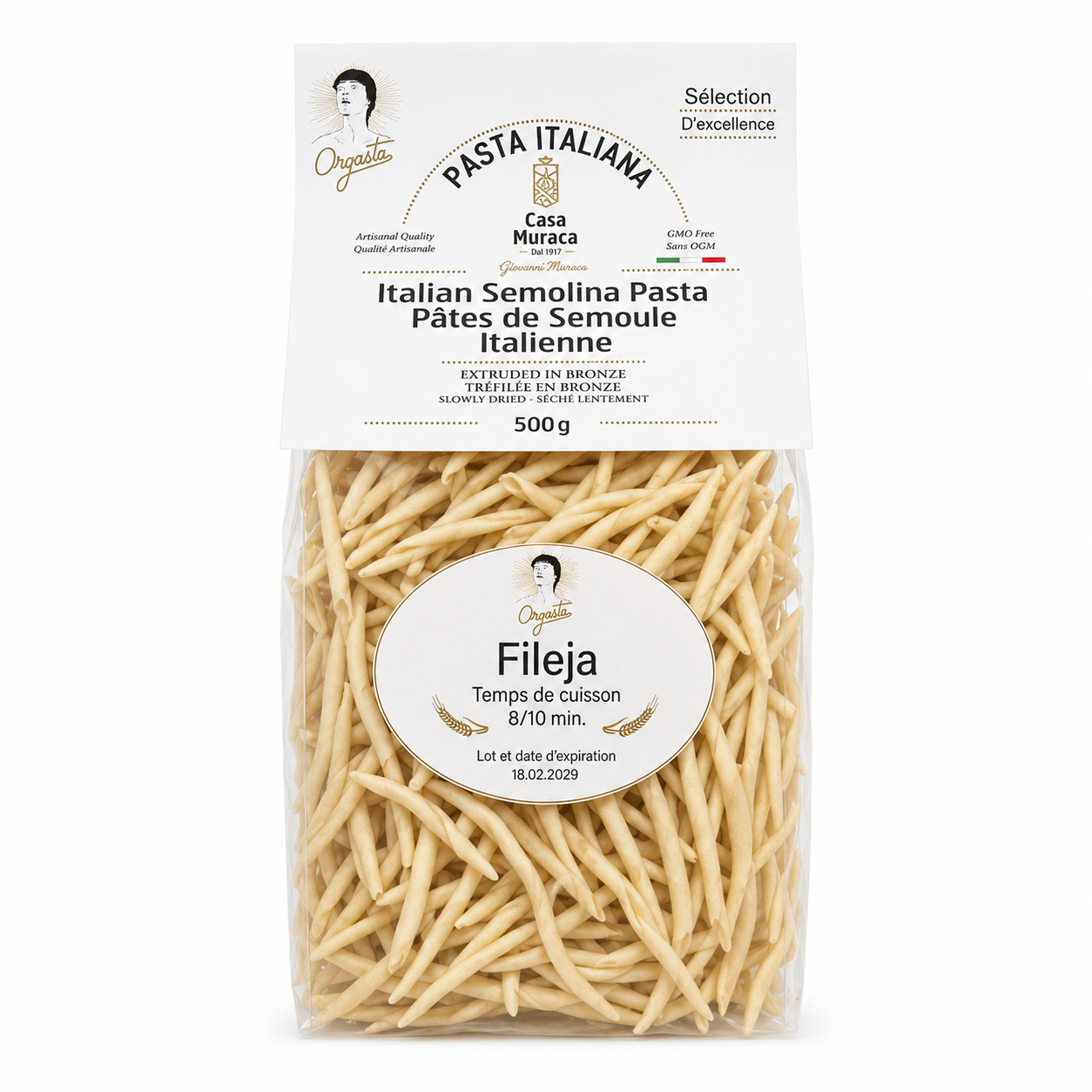 fileja dans un emballage Orgasta