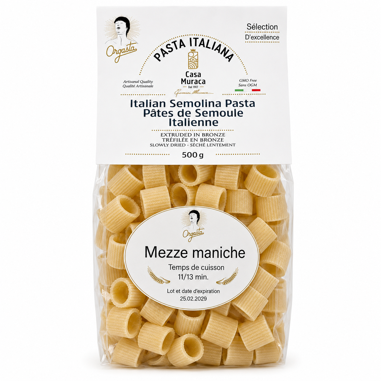 mezze maniche dans un emballage Orgasta
